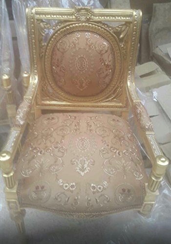 chaise de salle à manger antique, baroque, or c...