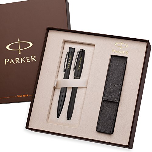 Parker PARKER set d'écriture URBAN Premium mat noir C.C. roller et stylo bille avec gravure laser et PARKER étui cadeau édition spéciale code EAN 4250495385069 