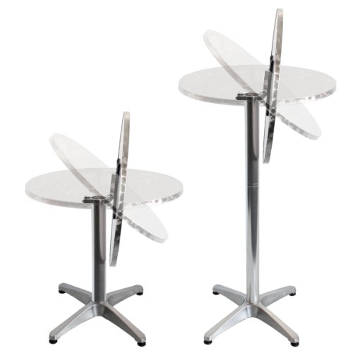 30152 table de bistrot pliable en aluminium ave...