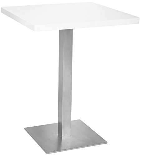 Table de Bar - Table Bistro en MDF blanc 60x60x...