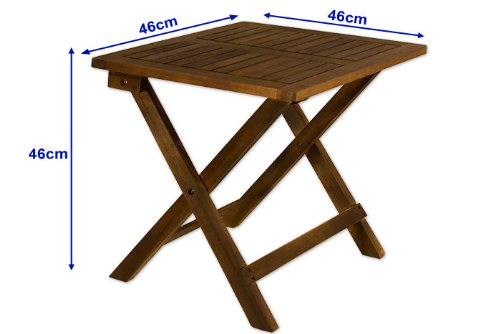 Garden Pleasure Cleveland Table d'appoint pliante en bois Cleveland 50 x 50 cm code EAN 4250525300628 