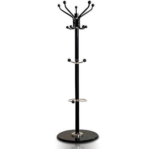 Porte-manteau blanc 170cm avec support paraplui...