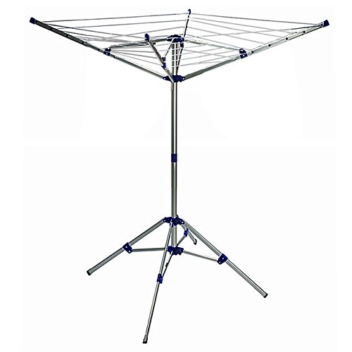 Séchoir à linge parapluie pliant 4 Bras 4 pieds...