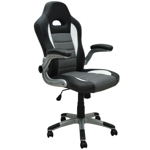 Fauteuil de bureau noir et gris au look sport -...