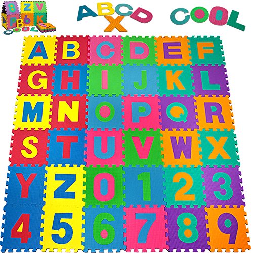 Puzzle tapis mousse bébé alphabet et chiffres 8...