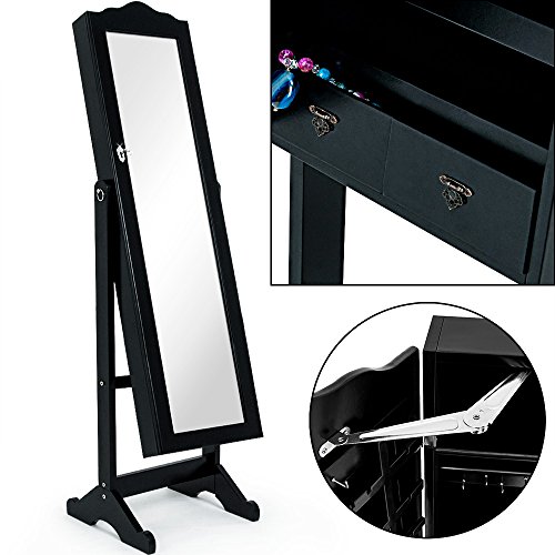 Armoire à glace PREMIUM noire - Pivotable & Tir...