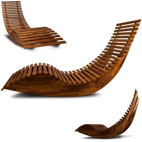 Chaise longue à bascule en bois - Transat ergon...