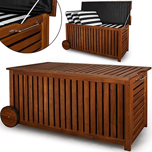 Coffre de rangement avec roues et poignée en ac...