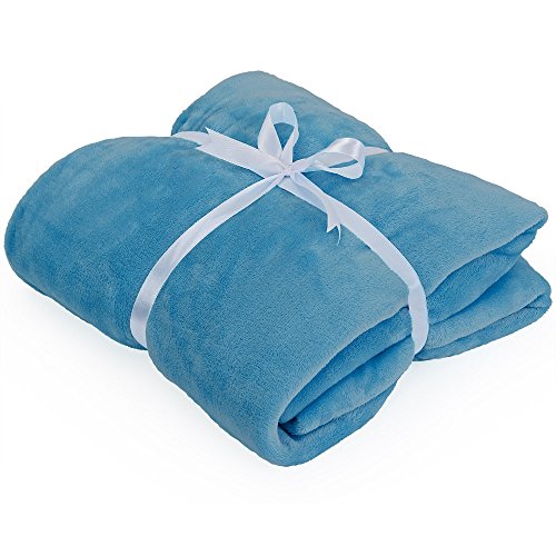 Deuba Couverture polaire 240x220cm - 340g/m² - douce réchauffante - Bleu clair code EAN 4250525318661 