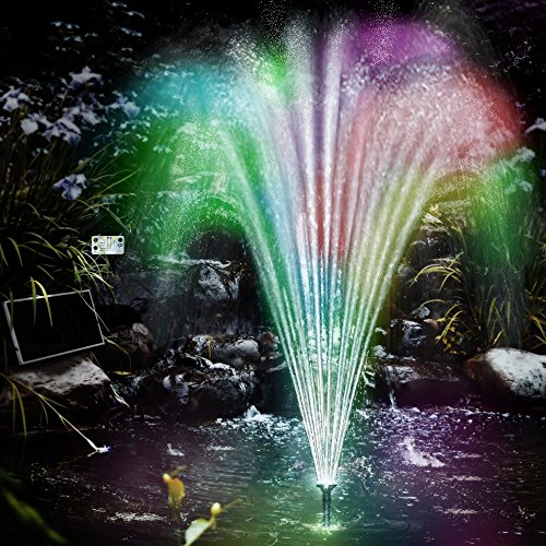 Pompe solaire pour étang - Fontaine - Avec batt...