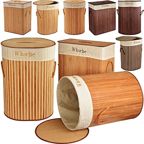 Panier à linge - corbeille en bambou - bac à li...
