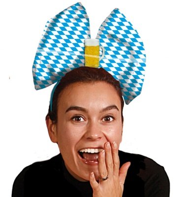 HAAC Haac Serre-tête Bayern avec motif bleu verre bière pour carnaval, Carnaval, et nœud blanc, Oktoberfest code EAN 4250566708506 