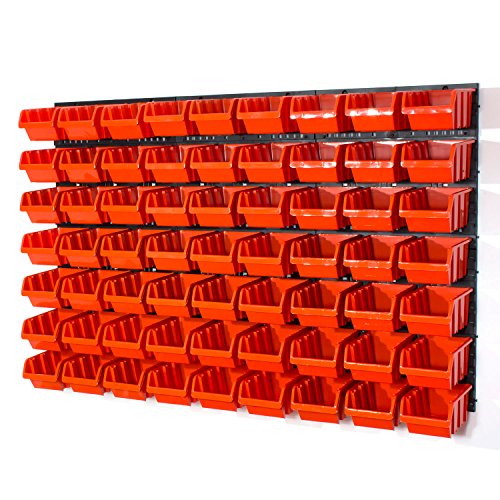 Lot de 69 elements d'étag?re murale 63 x bacs a...