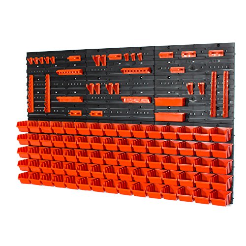 Lot de 83 elements d'étag?re murale 75 x bacs a...