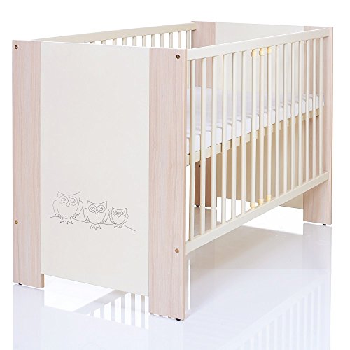 Lit bébé HIBOUX 120x60 cm enfant en pin gravée ...