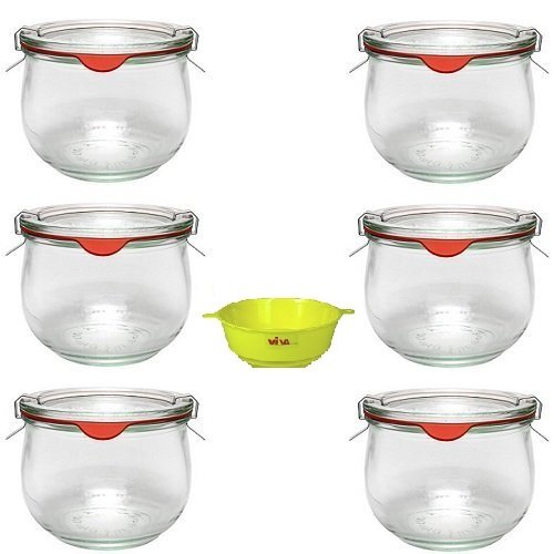 G4030500 lot de 6 bocaux à bord arrondi en form...