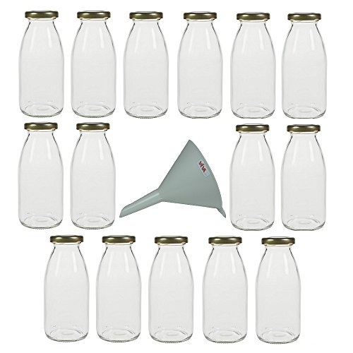 15 mini bouteilles en verre 250 ml avec bouchon...
