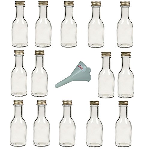 Lot de 14 bouteilles en verre vides avec boucho...