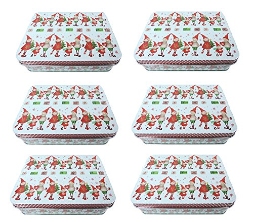 Lot de 6 boîtes à gâteaux en métal blanc/multic...