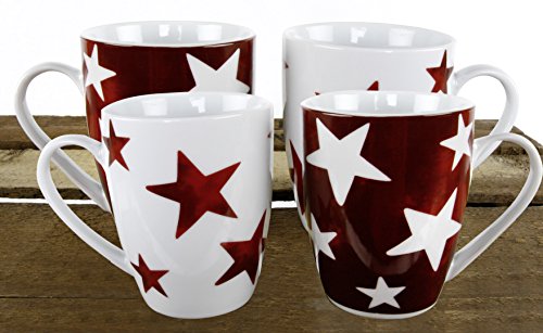 MT mug set de 4 gris/rouge avec sternenmotive, ...