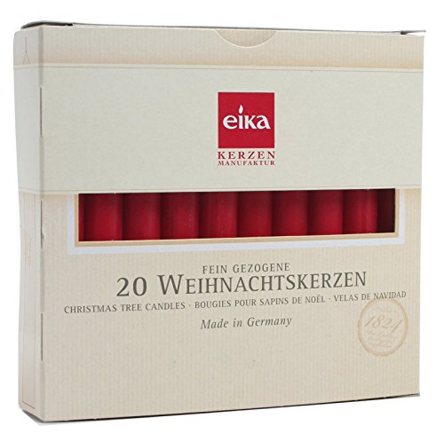 Eika Brubaker Lot de 20 bougies motif arbre de NoÃ«l FabriquÃ©es en Allemagne Rouge 4250651718366 (4250651718366)