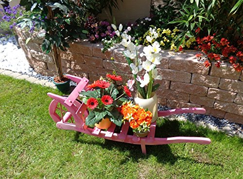 XXL Brouette en bois, décoration de jardin diab...
