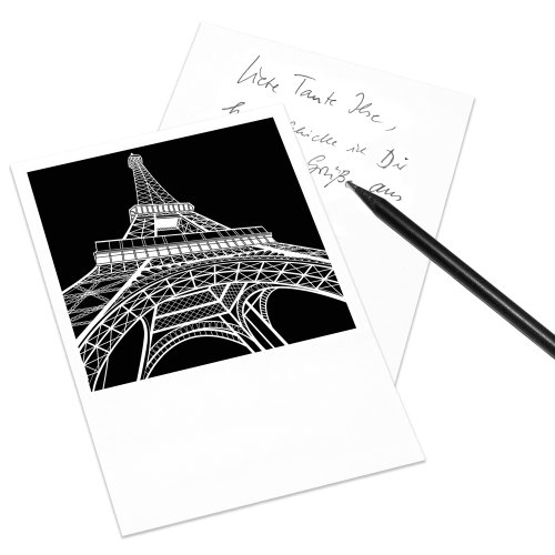 COGNOSCO Carte postale City Graphics - au look Polaroid - DIN A6 format portrait - Motif: Paris, Tour Eiffel 4250721103580 (4250721103580)
