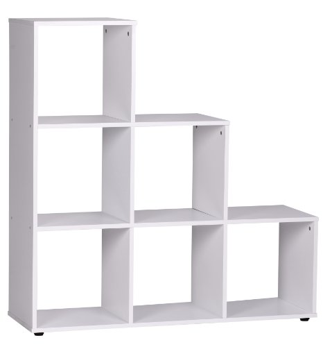 Lucy wl1.157 bloc d'étagères 6 cases blanc 110 cm