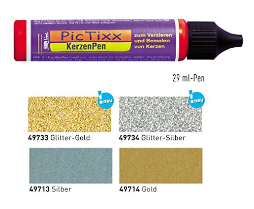 Lot de 4 bougies stylos Doré et argenté