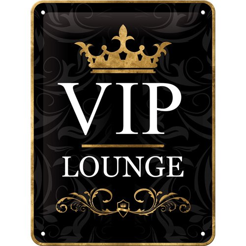 VIP LOUNGE - Plaque en métal 15 x 20 cm