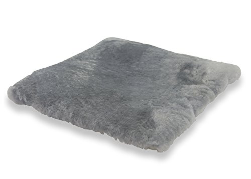 Oreiller en peau de mouton gris 40x40cm DE LUXE