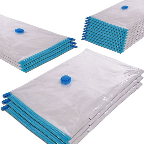 Lot de 15 housses de rangement sous-vide - 3 ta...