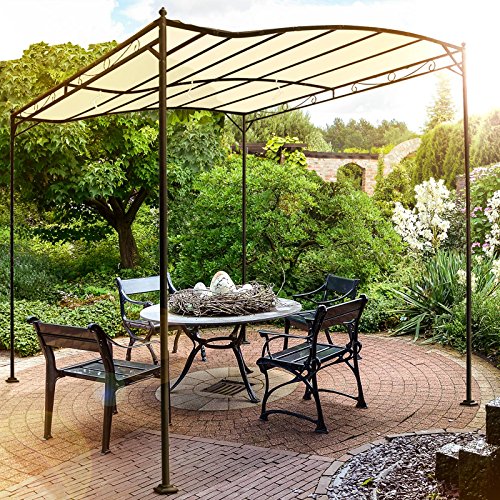 - pergola tonnelle de jardin - beige - en métal...