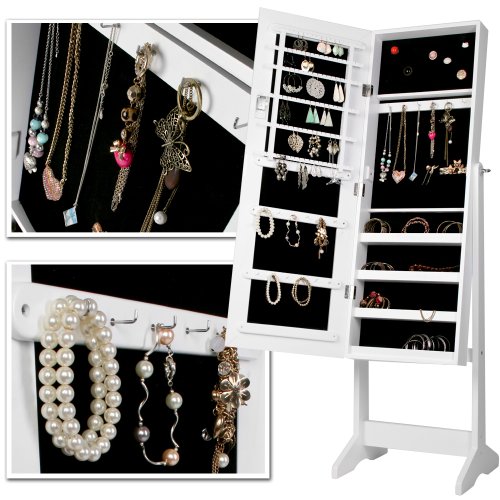 - armoire à bijoux sur pied avec miroir et clés...