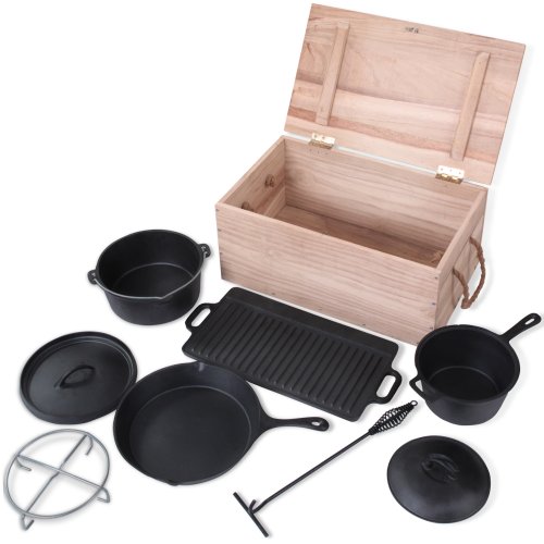 Broil-master® Broil-master - Set d'ustensiles de cuisine pour camping - Casseroles et Poêle "Dutch Oven" - en fonte - 7 pièces code EAN 4250787446263 