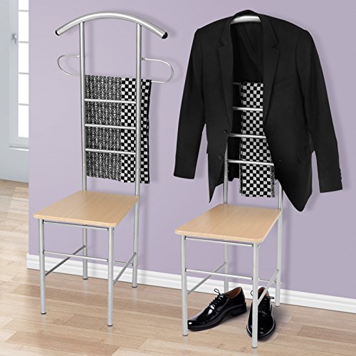 Miadomodo - chaise valet de nuit en métal et mdf valet de chambre 52 x 47 x 120 cm (quantité au choix) code EAN 4250787498712 