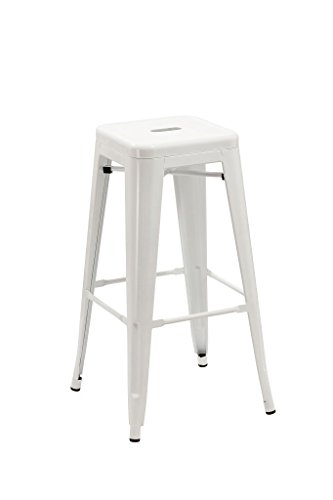582 tabouret de bar en métal / fer empilable blanc
