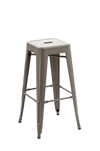 583 tabouret de bar en métal / fer empilable gris