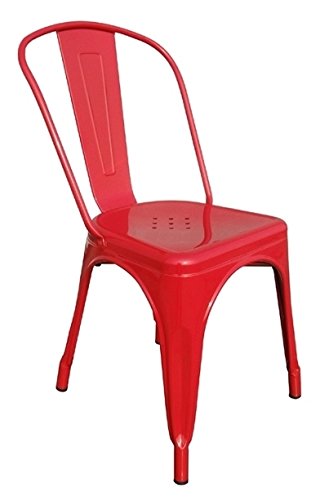 Duhome 0666 rouge 1x chaise de salle à manger en fer / métal - empilable code EAN 4250803506667 