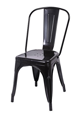 668 noir 1x chaise de salle à manger en fer / m...