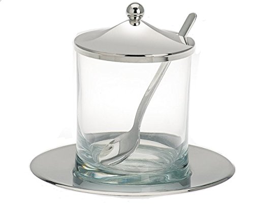 Silber 925 Sterling Confiture Verre Boîte à parmesan Sel Boîte 4 pièces H 10 cm Argenté code EAN 4250830671819 