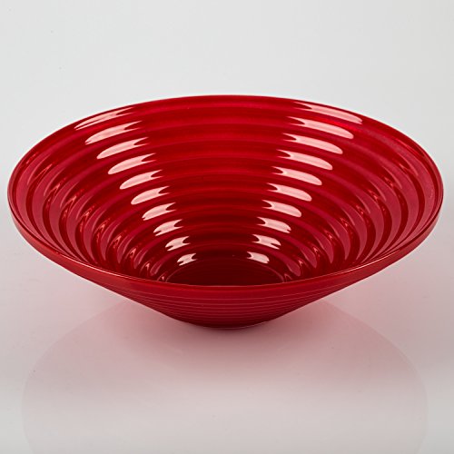 Coupe rainurée en verre SELMA, DELUXE, rouge fo...