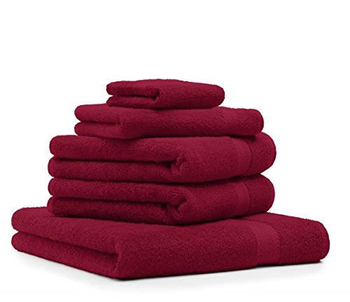 Betz Lot de 5 serviettes Premium couleur rouge ...