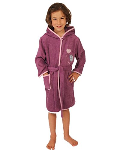 Mauz Peignoir de bain/d'intérieur à capuche pour enfants "hérisson avec ballon", couleur vieux rose, taille 74/80 - 110/116 de Mauz size 74/80 code EAN 4250850621214 