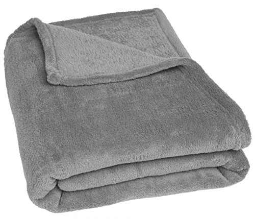 Betz Couverture moelleuse en laine polaire Uni ...