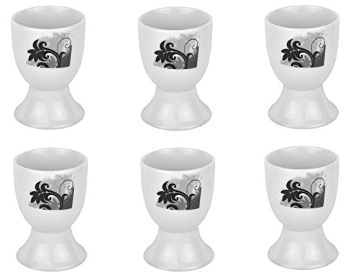 Ensemble de 6 coquetiers black flower 4,8 cm