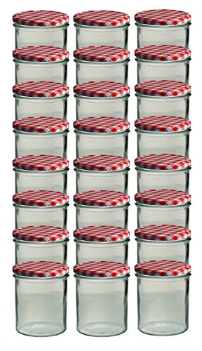 Cap+Cro Capacité 350 ml lot de cap + cro to 82 lot de confiture couvercles rouges à carreaux code EAN 4250857216314 