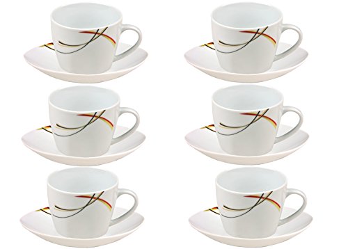 Ensemble de 6 tasses à café de 20 cl et soucoup...