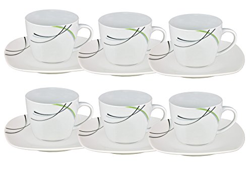 Ensemble de 6 tasses à café de 20 cl et soucoup...