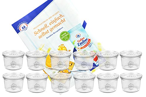 Lot de 12 bocaux Weck 80 ml Avec 12 couvercles ...